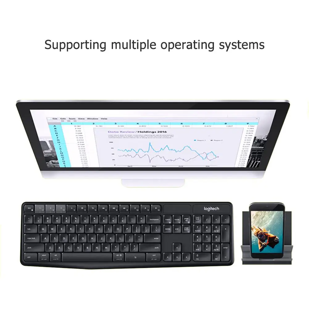 bluetooth клавиатура logitech k375s 104 клавиши 24 г