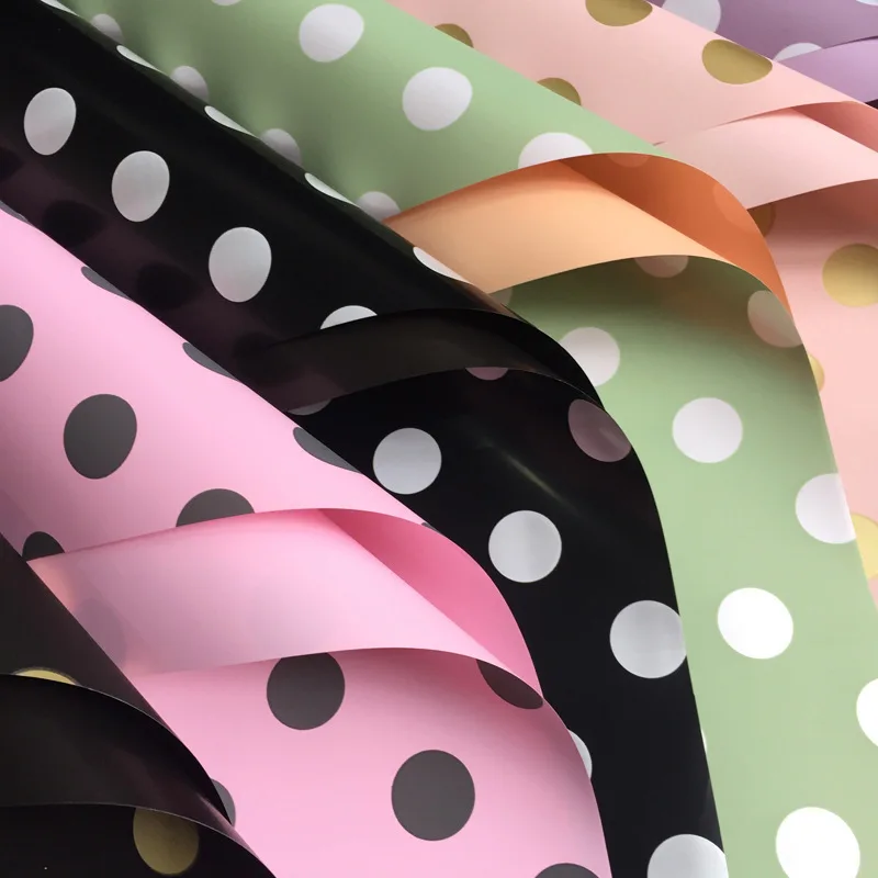 

Wholesale Flower Wrapping Paper Polka Dot Double-sided Ouya Paper Waterproof Floral Paper Polka Dot Gift Packaging