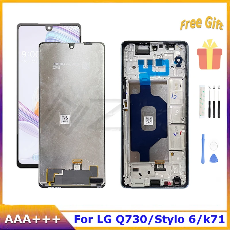 6.8" For LG Stylo 6 K71 LCD Display With Frame Touch Panel Glass Screen LMQ730mm Replacement Parts LM-Q730TM Digitizer Assembly