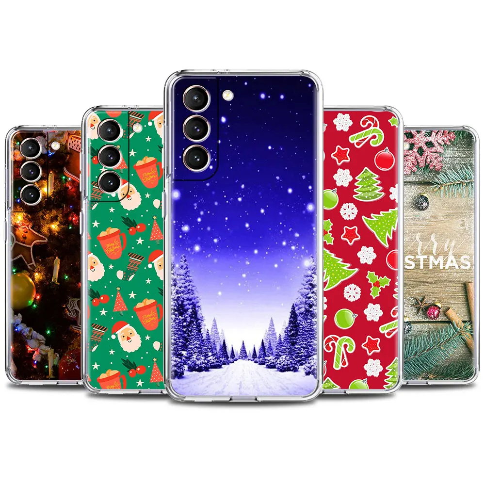 

Christmas Lights Art Silicone Phone Case For Samsung Galaxy S21 S20 Ultra 5G S10 Lite S9 Plus S20 FE Transparent Soft Cover