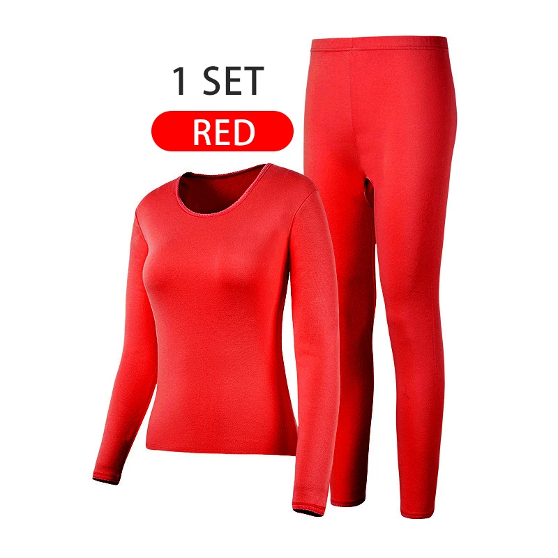 SeeBest, мужское термобелье, набор для мужчин, хлопок, зимние кальсоны, 6XL, теплый костюм, внутренняя одежда, Мериносовая одежда, термо размера плюс Large 5XL 4XL XXXL XL L M - Цвет: WOMEN Red