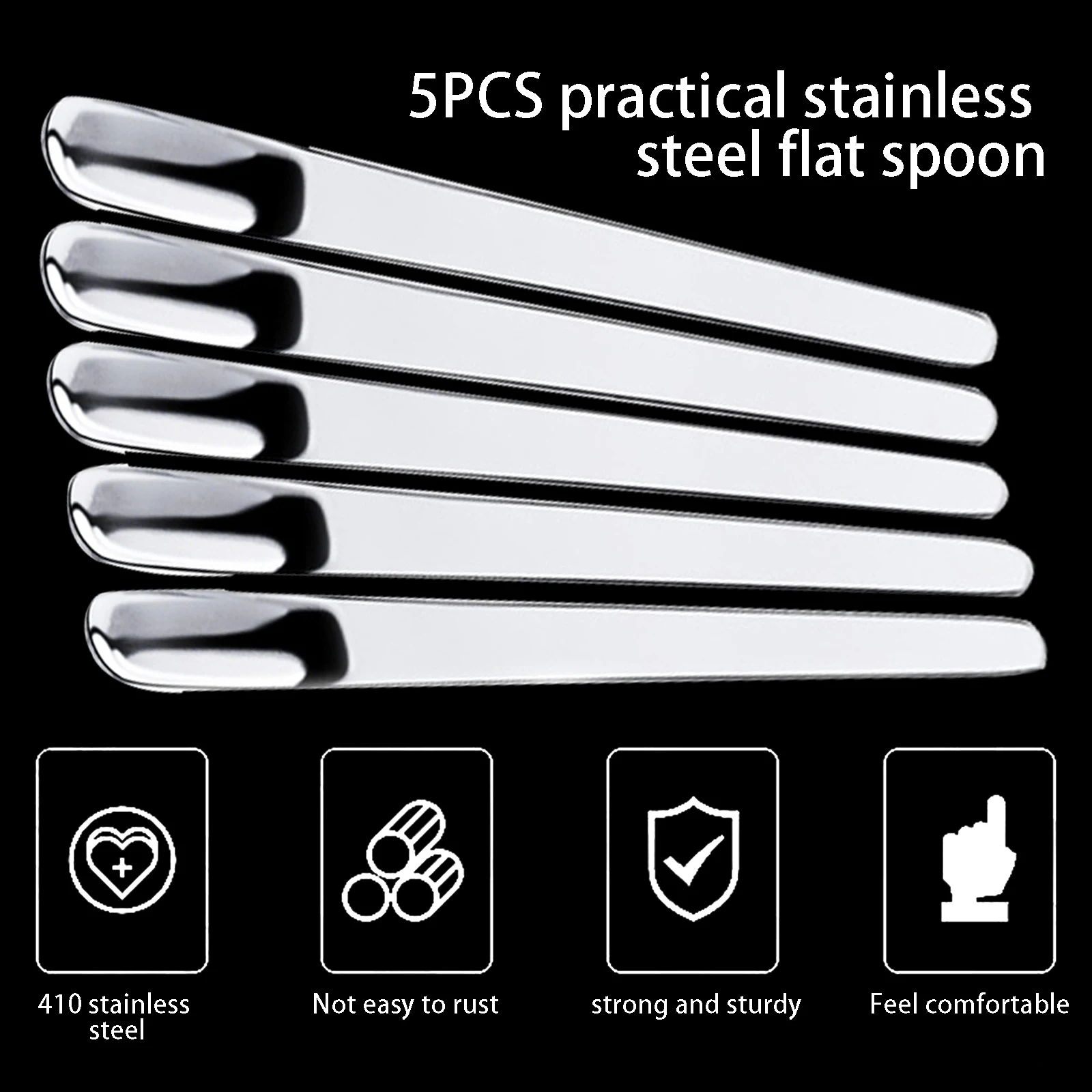 5 шт. QueenTime Кофе ложка Нержавеющая сталь плоская для десерт маленькая Совок