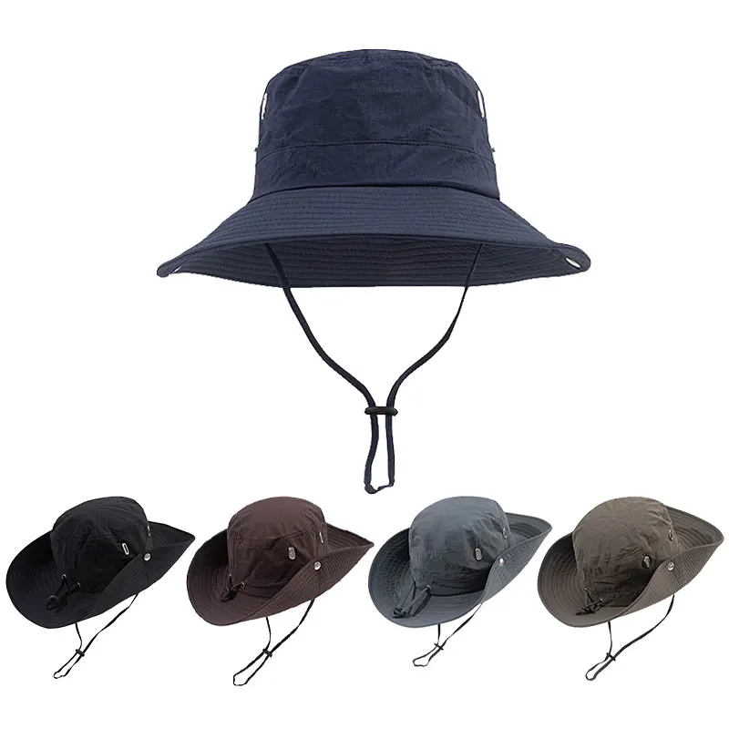 

Cotton Summer Boonie Bucket Hats For Women Mens Fisherman Hats With Wide Brim Sun Fishing Bucket Hat Outdoor Sunscreen cap