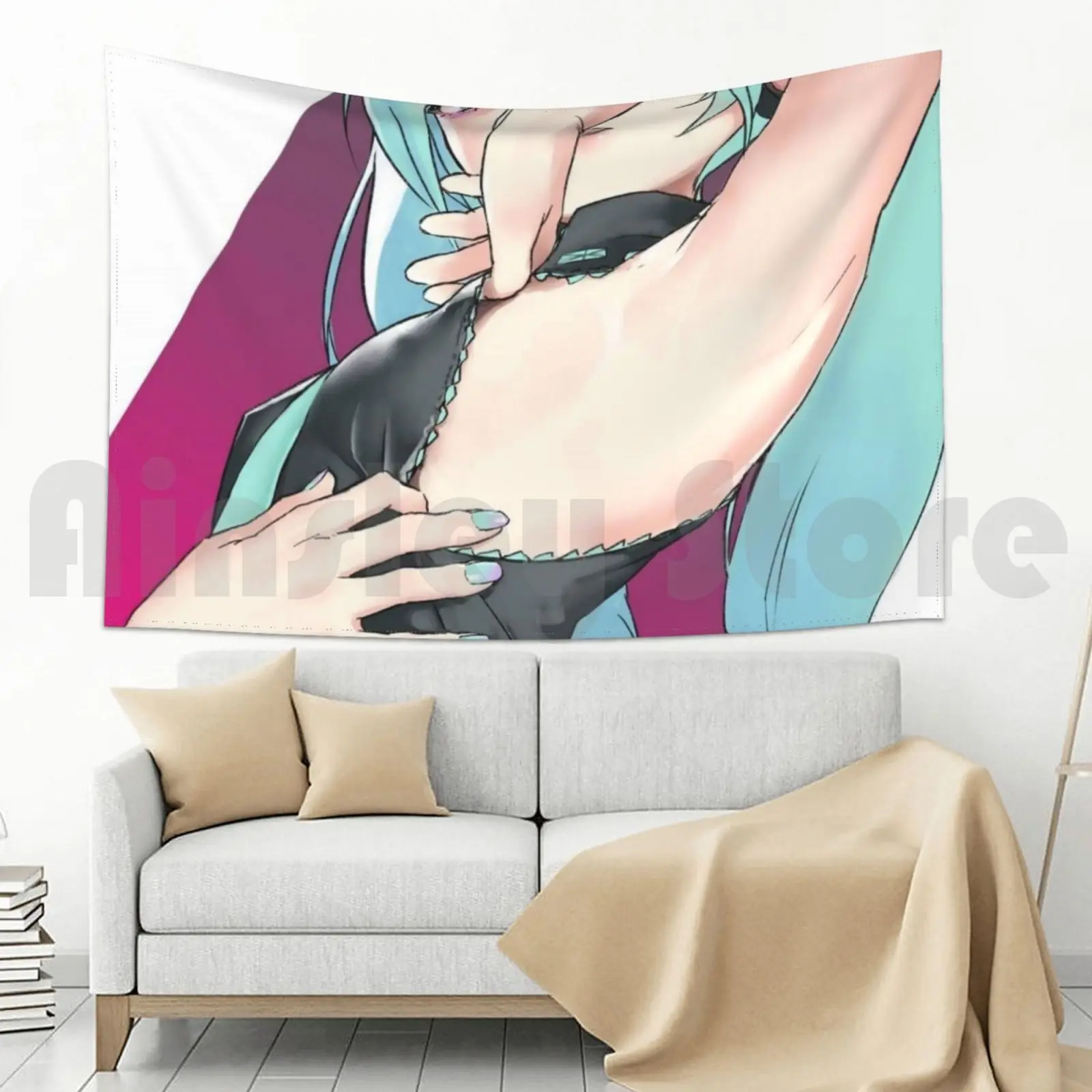 Sexy Miku Armpits Tapestry Living Room Bedroom Idol Idols Vocaloid Music Song Sleeve Anime Animeart Digitalilustration |
