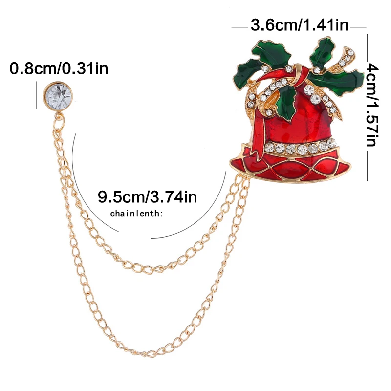 Christmas Brooches Tassel Brooch Gifts Jewelry Snowman Xmas Hat Decor Men Suit Shirt Collar Needle Buckle Lapel Pins Chain | Украшения и