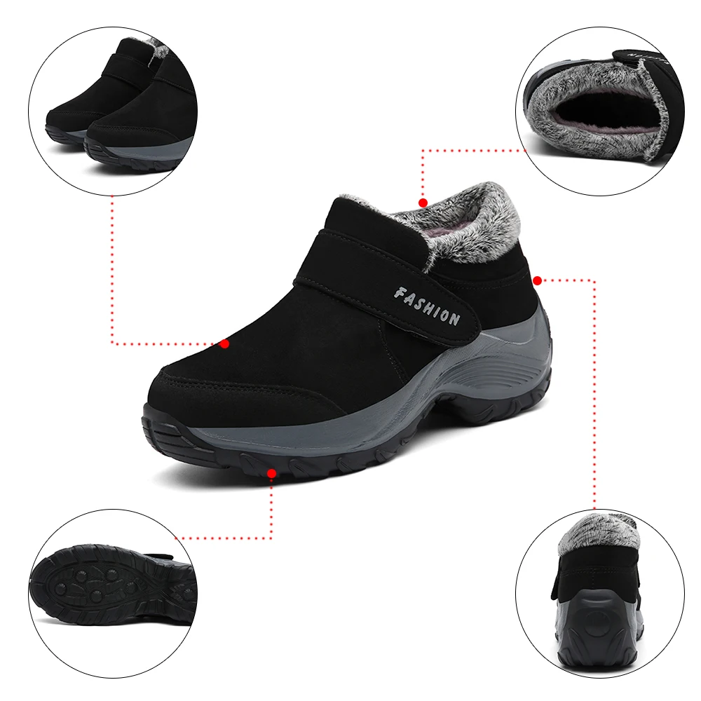 Зимние женские походные треккинговые ботинки уличные теплые кроссовки на