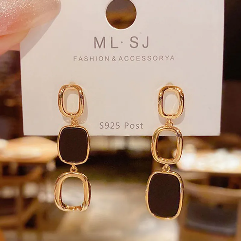 

Классические новые простые ассиметричные Роскошные серьги для женщин, круглые квадратные геометрические серьги, модные градиентные серьг...