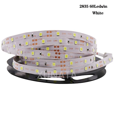 2835 60Leds W 5 м/лот DC12V SMD5050 5054 2835 Светодиодные ленты веревка лента 300 светодиодный 1200 светодиодный Водонепроницаемый гибкий светодиодный лента светильник домашний Декор Светильник - Испускаемый цвет: 2835 60Leds W