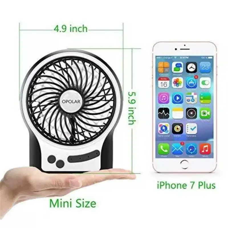 

4" USB Rechargeable Portable Mini Fan With LED Light Desktop Fan Mini Cooler For Home Bedroom