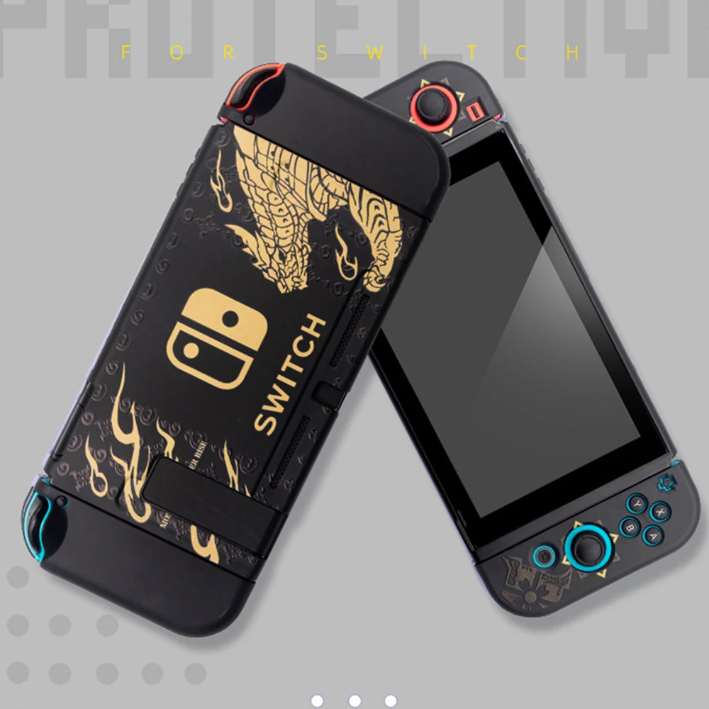 

Soft TPU Skin Protective Case for Monster Hunter RISE for Nintendo Switch NS Console Joy-Con Protection Back Housing Shell Cover