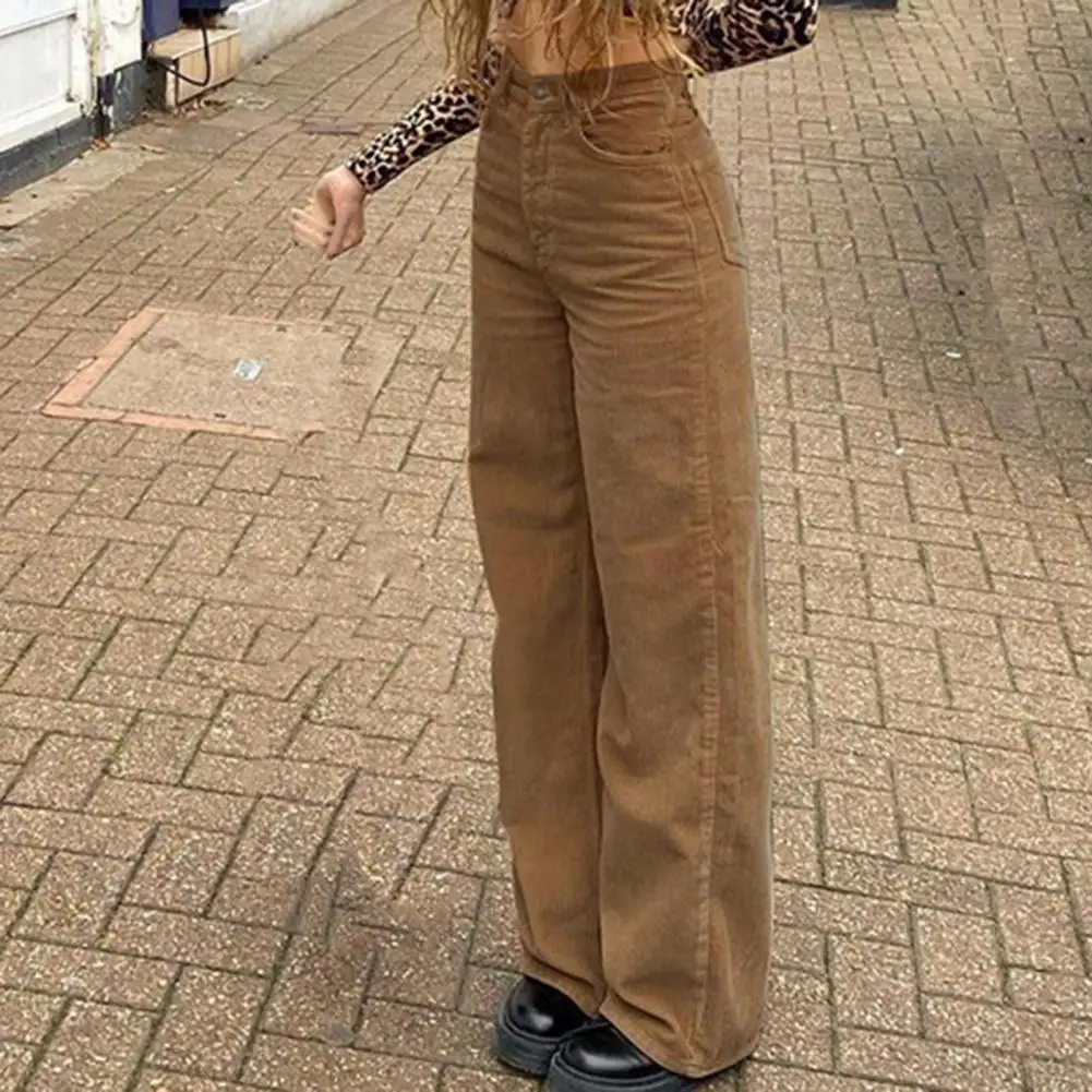 

Long Pants Loose Fit Solid Color Loose Fit Long Pants Women Trousers Classic