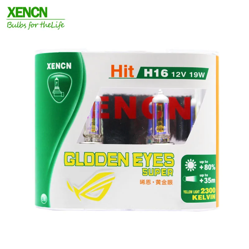 XENCN H16 12 в 19 Вт 2300 К золотые глаза супер желтый светильник автомобильный головной светильник s лампы германия качество противотуманные галогеновые лампы 30% больше светильник 2Pos