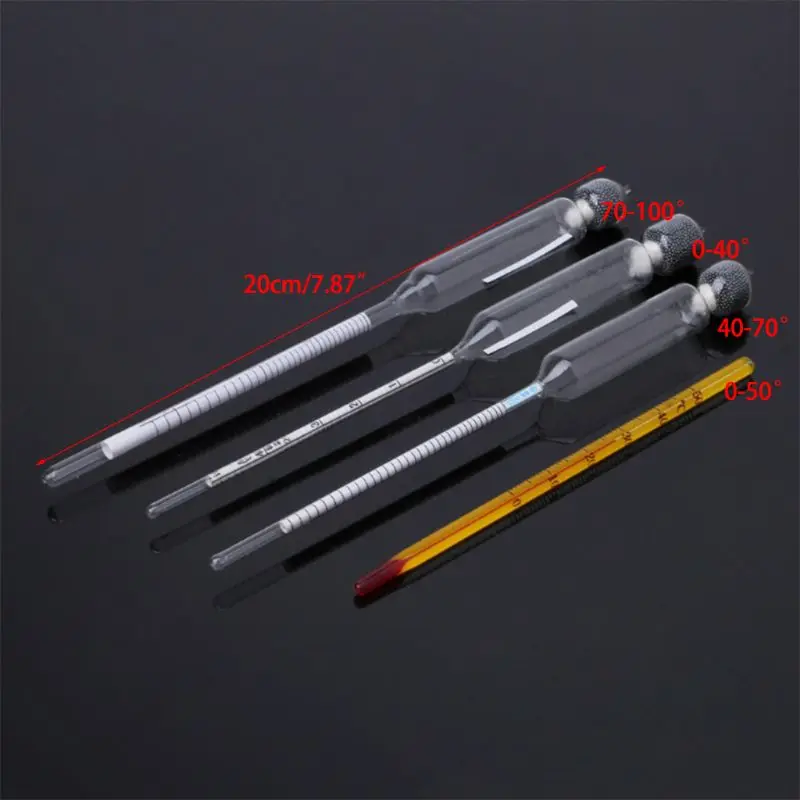 Набор для измерения температуры и содержания спирта в деревянной