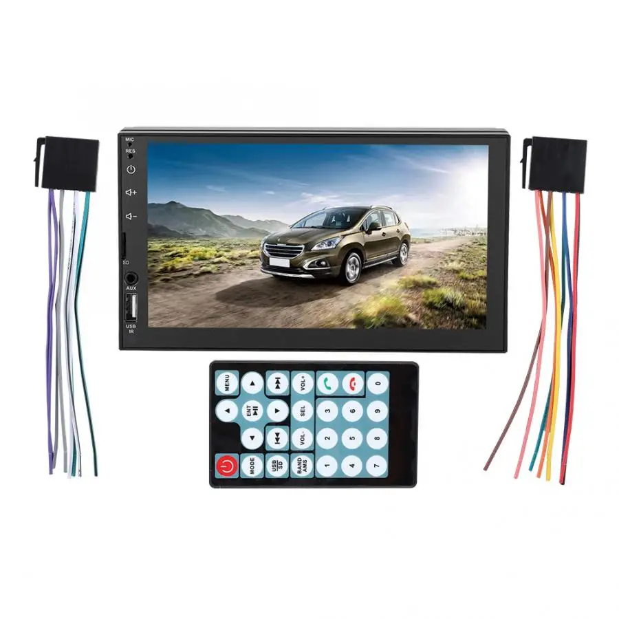 Мини mp3 плеер 7 &quotдвойной 2 Din автомобильный стерео MP5 USB/TF/AUX/FM Bluetooth 4 0 мультимедиа