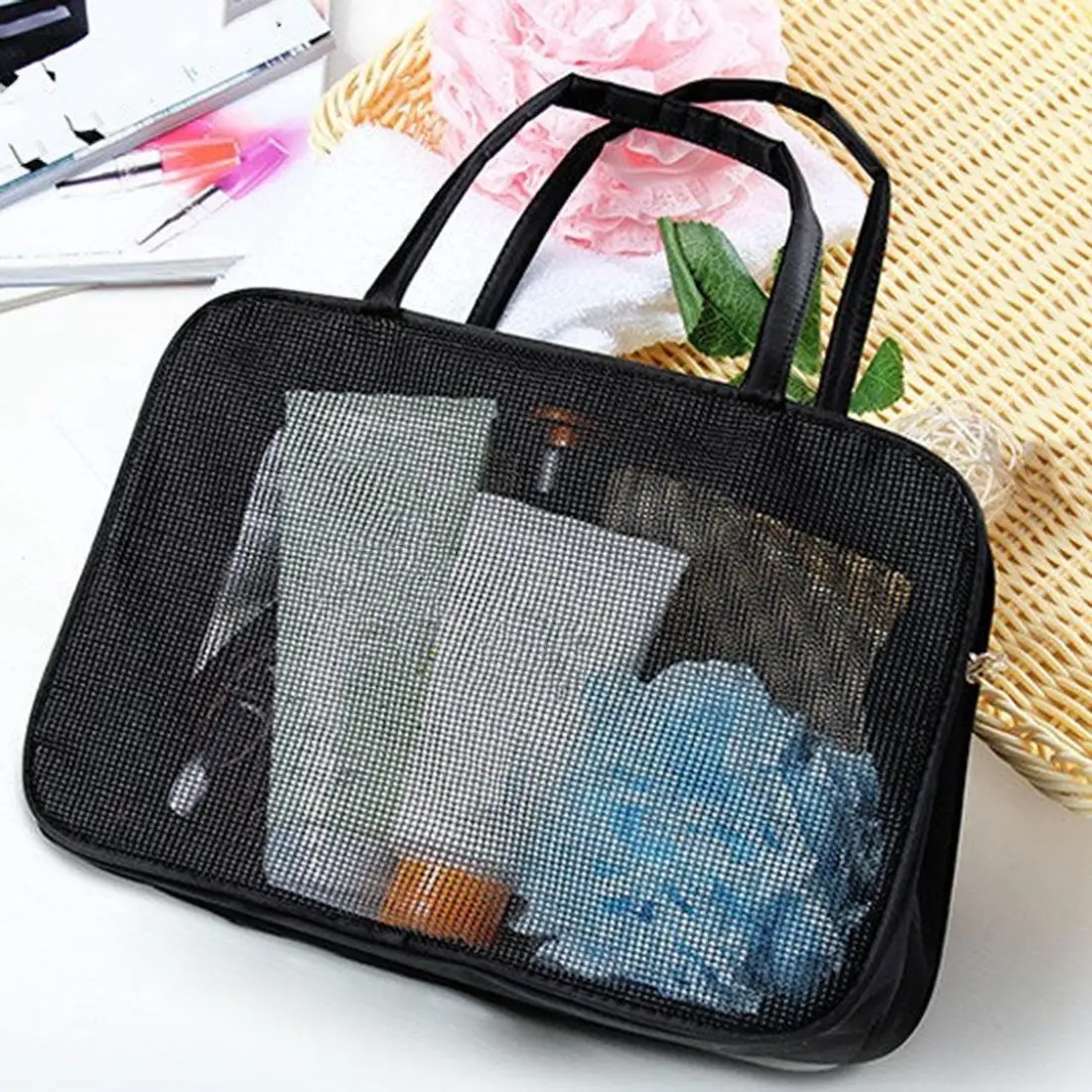 Сетчатый органайзер для путешествий аксессуары купания Сумка Для Хранения