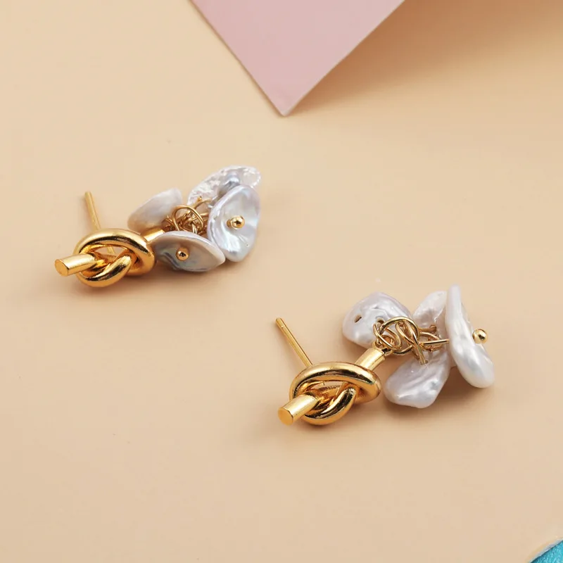 Женские серьги с жемчугом в стиле барокко|Серьги-подвески| |