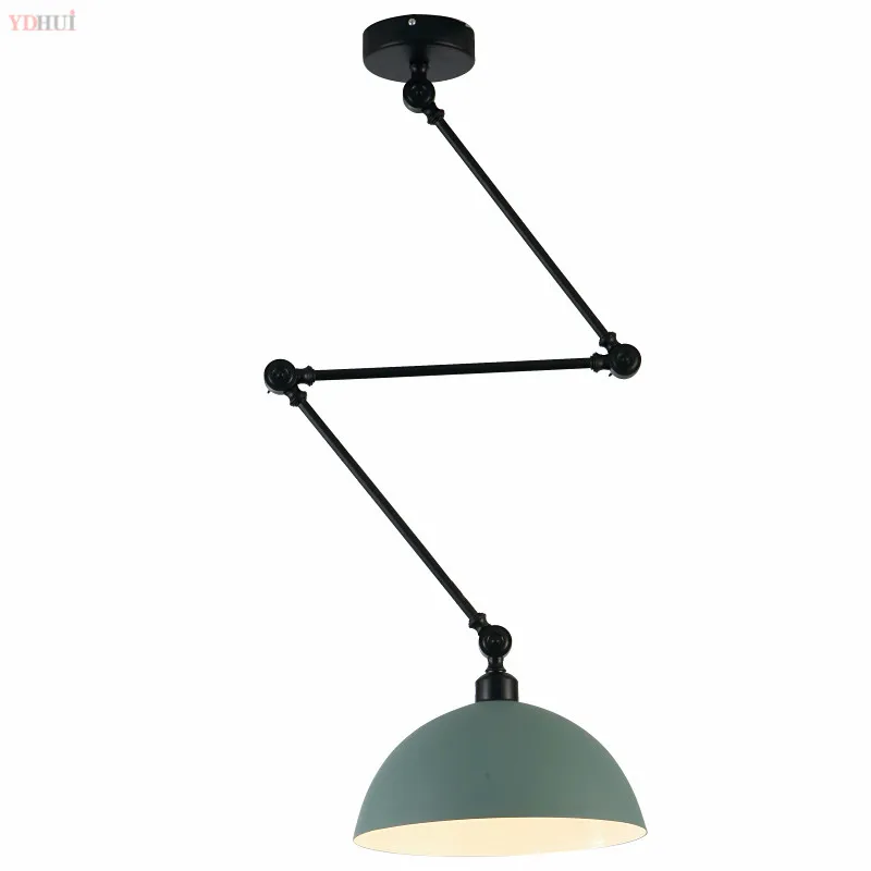 

American long arm adjustable pendant lights for dining room bedroom industrial loft decor hanging lamp fixtures led luminaire