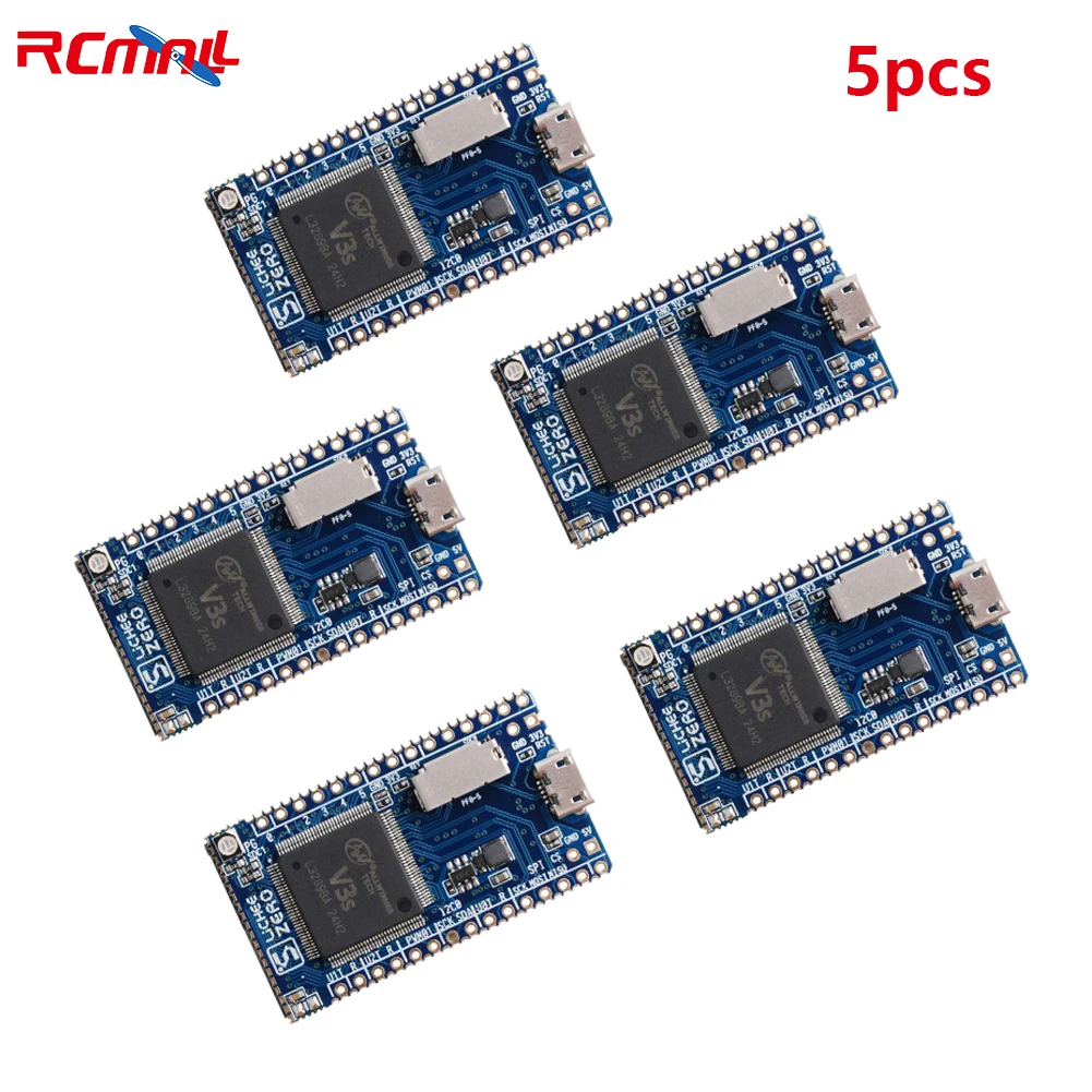 5Pcs Sipeed Lichee Pi Zero 1.2GHz Cortex-A7 512Mbit DDR Allwinner v3s Core Development Board Mini PC