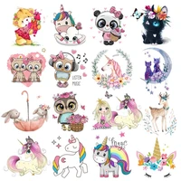 cute cartoon unicorn iron on transfers for clothes hippie animal cheap heat transfer diy for kids clothes thermal stickers patch