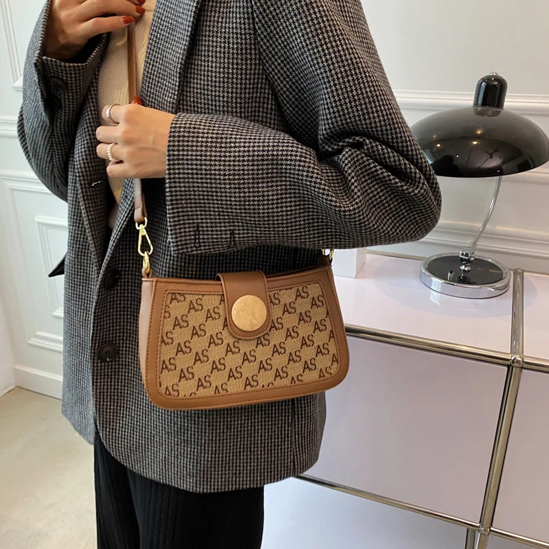 Роскошная портативная Европейская и американская сумка для подмышек однотонная