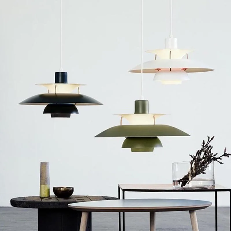 Скидка Скандинавский подвесной светильник PH5, Датский дизайн, простой современный креативный алюминиевый зонт, барная стойка, люстра для западног...