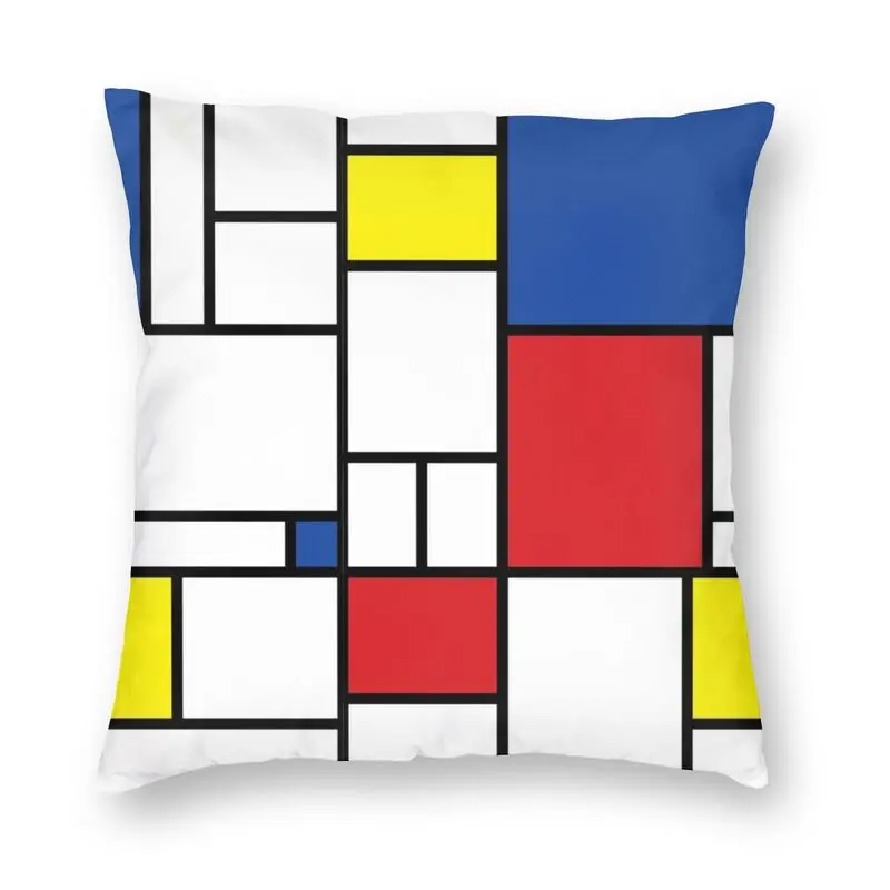 

Квадратная подушка Piet Mondrian в минималистичном стиле современного искусства, чехол для домашнего декора, геометрический чехол для подушки, д...