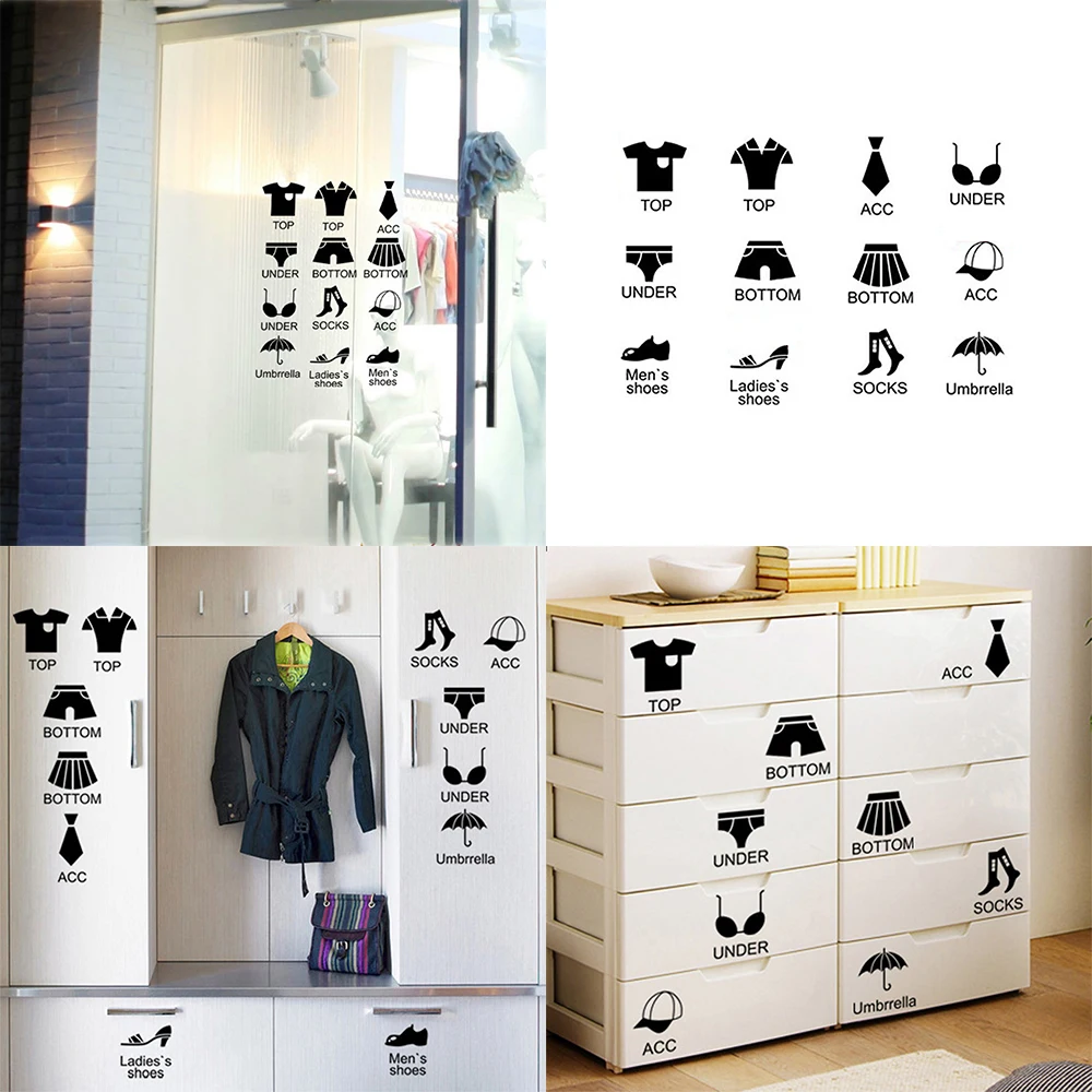Набор наклеек на стену для примерочной комнаты шкафчик шкаф обуви классификация