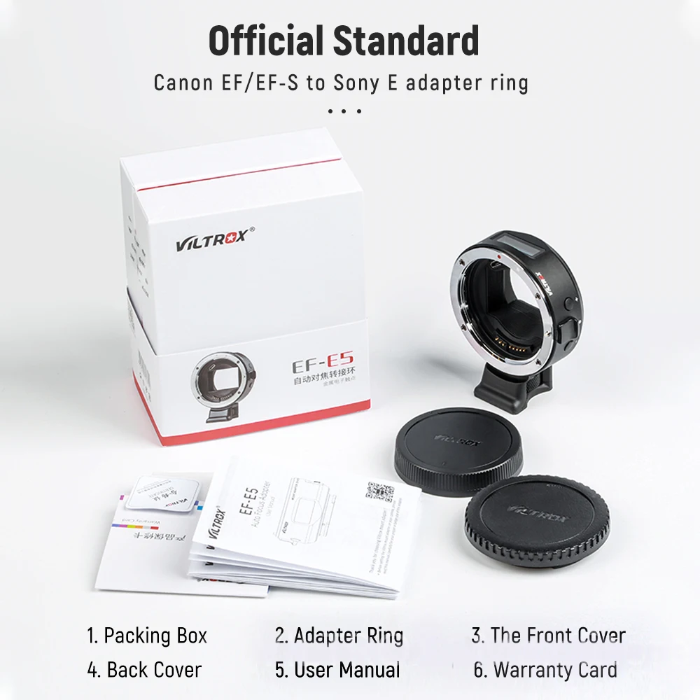 Адаптер объектива Viltrox EF-E5 с автофокусом умный OLED-дисплей для Canon EOS EF EF-S