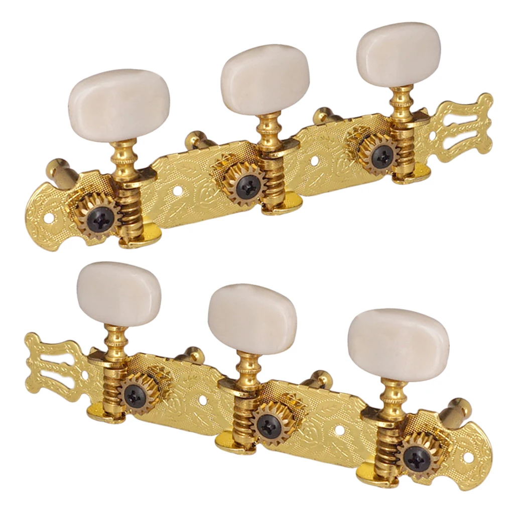 Набор из 2 Золотых тюнинговых колышков для гитары с кремовой кнопкой