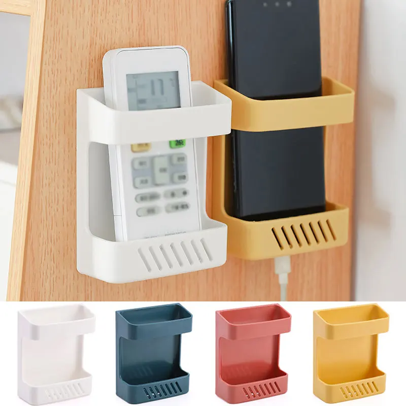 

No Punching Storage Rack Storage Box Wall Mounted Remote Control Storage Box Toothbrush Bracket Bedside Mobile Phone Box