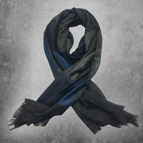

Мужской полосатый хлопковый шарф, Мужская брендовая шаль, вязаный кашемировый длинный полосатый с кисточкой W905