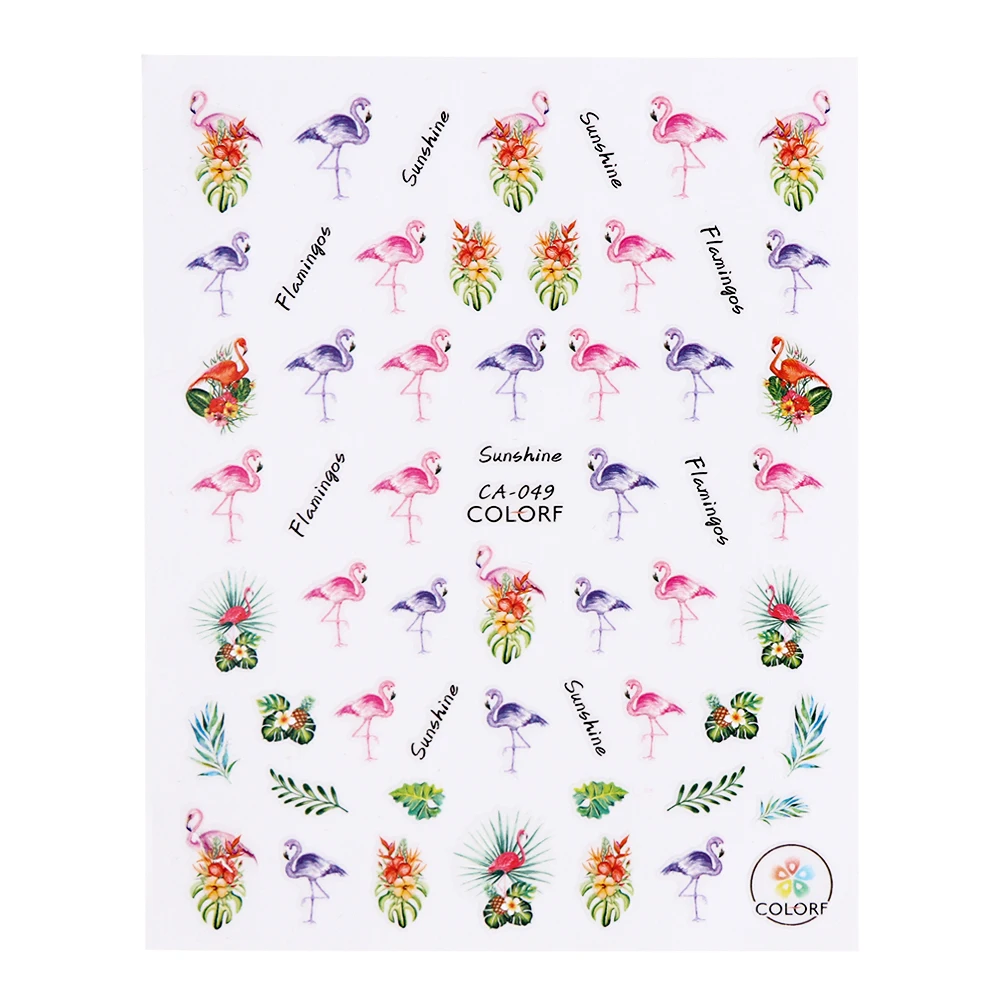 1 шт. 3D сладкий Красота цветочный летний Стикер искусства ногтя ползунок летние