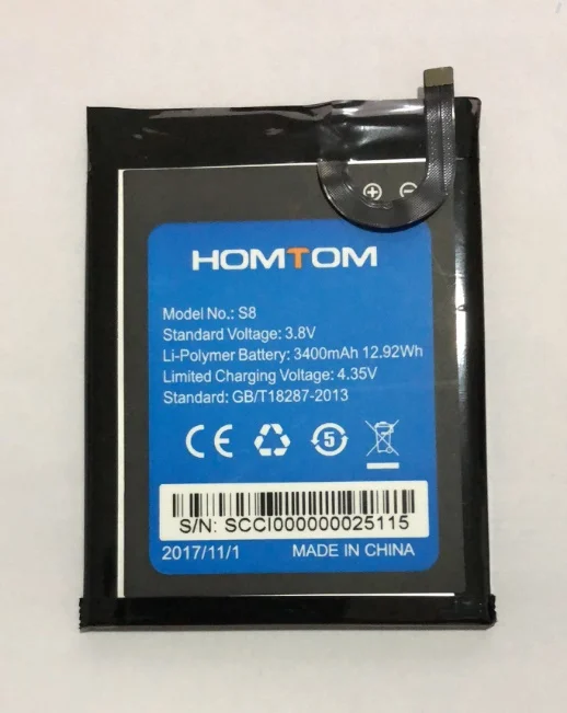 

Mobile phone battery HOMTOM S8 battery 3400mAh Original battery 5.7inch MTK6750 Mobile Accessories Original battery