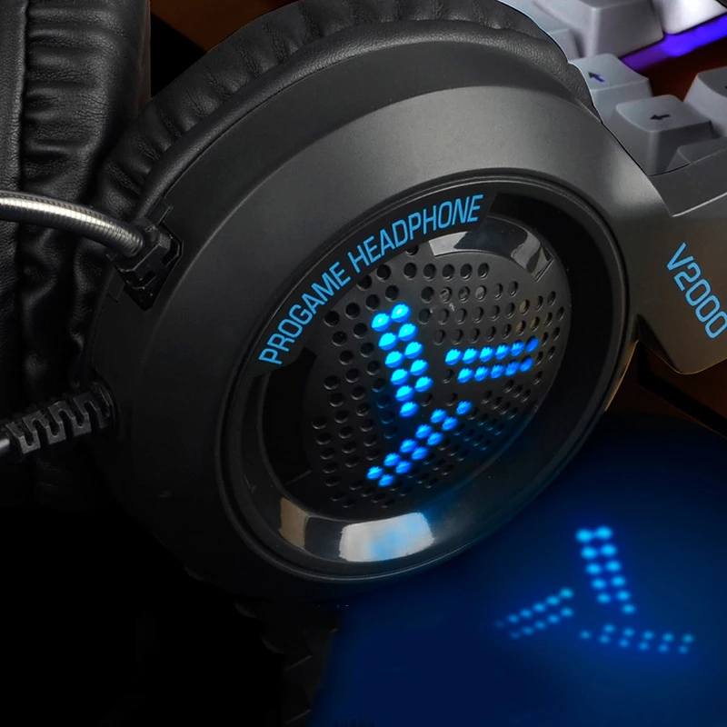 Игровая гарнитура V2000 для игрового компьютера ноутбука с сабвуфером игровые