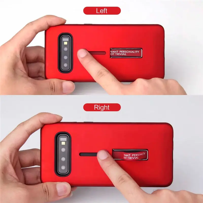 

For Samsung Galaxy S7 Edge S8 S9 S10 Plus Case Hybrid Tough Shockproof Armor Phone Case for S10E S10 5G Stand Holder Ring Cover
