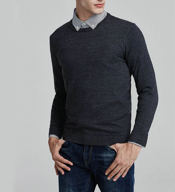 

2019 New High Quality polo Warm Men's Sweater Knitted Cotton O-neck Sweater Pullover Sweater Male pull homme sueter hombre