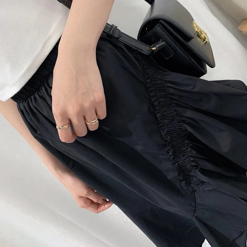

2021 Summer New Arrival Elastic High Waist Slim Simple White Sexy Irregular Temperament Women A-line Long Skirt Free Shipping
