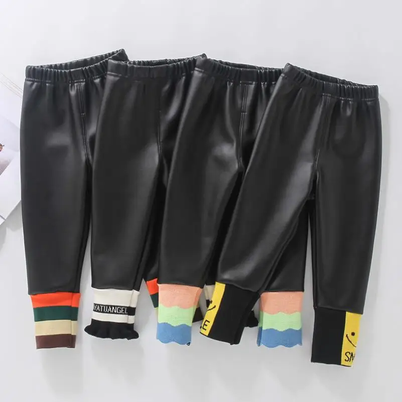 Новые детские зимние повседневные кожаные штаны утепленные теплые для мальчиков