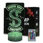 3d-лампа South Side Serpents, ночник для спальни с нулевым светом, декоративный светильник в стиле ривердэйл, подарок на день рождения и Рождество, Прямая поставка