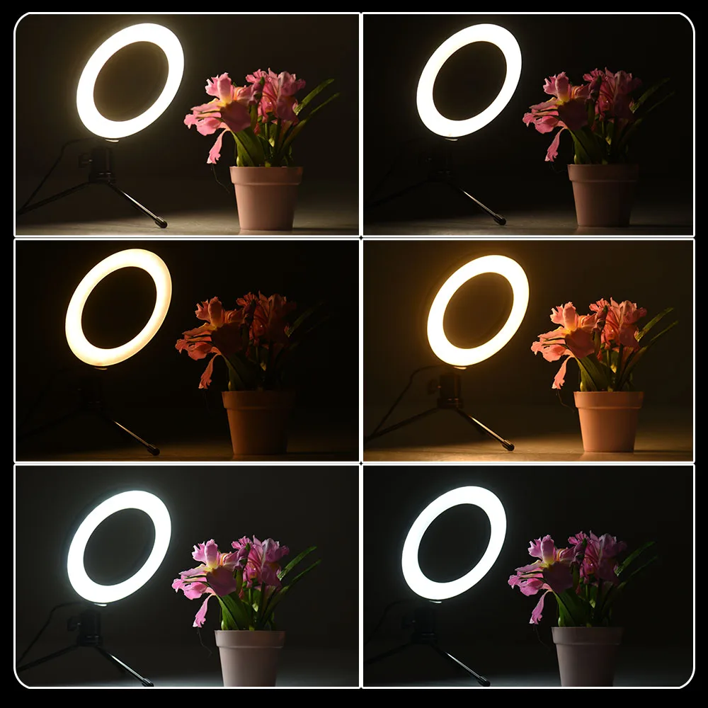 6 дюймов штатив монопод для селфи макияжа лица смешивания свет телескопическая