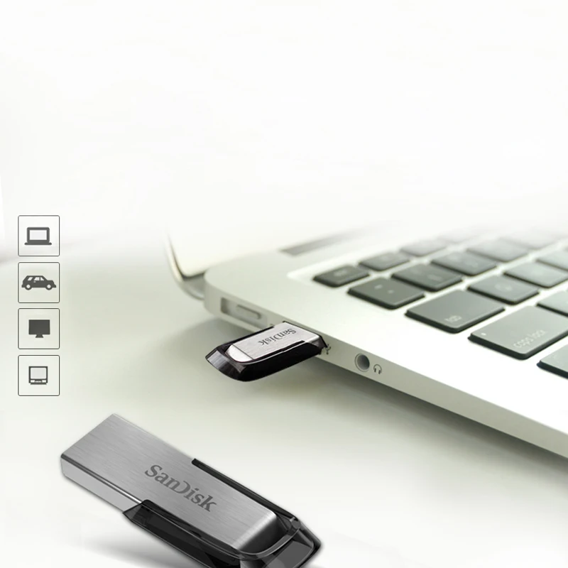 Двойной Флеш накопитель SanDisk ULTRA FLAIR флеш USB 3 0 CZ73 128 Гб 64 оперативной памяти 32