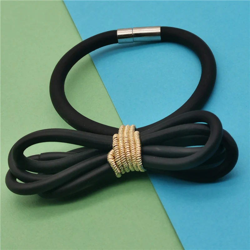 

Marliwoo New Handmade Rubber Bracelets Female Fashion Accessories Designer Charm Bracelet Boho Black Chains Women Gift Jewelry