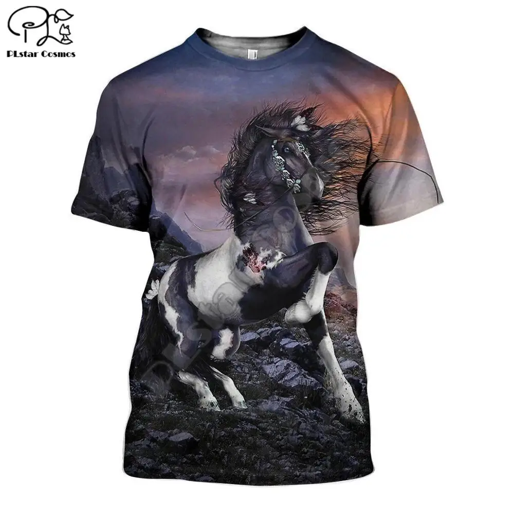 Ух девушка любовь лошадь тату рисунков животных красочные забавные 3dprint Harajuku