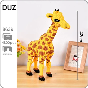 Giraffe Xizai животное Хаски Шнауцер корги собака персидская кошка панда жираф Свинья Пикачу Марио Йоши DIY Мини строительные блоки игрушка без коробки - Цвет: Giraffe
