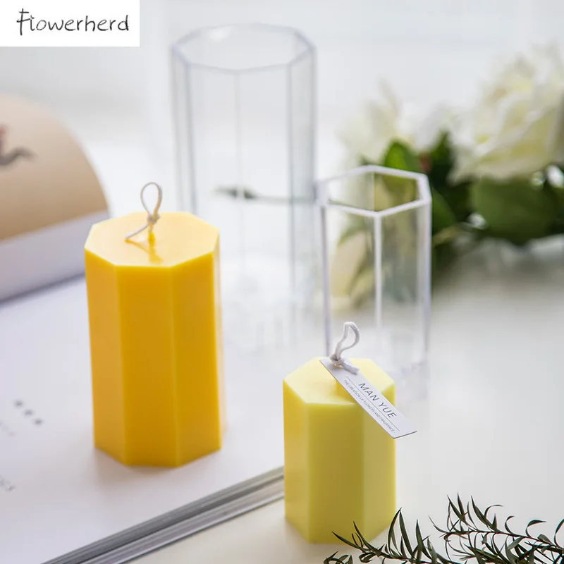 

Hexagonal Candle Mold Acrylic DIY Resin Molds Soap Mold Polygonal Columnar Hexagon Octagon Mould Candle Molds for Candle Making