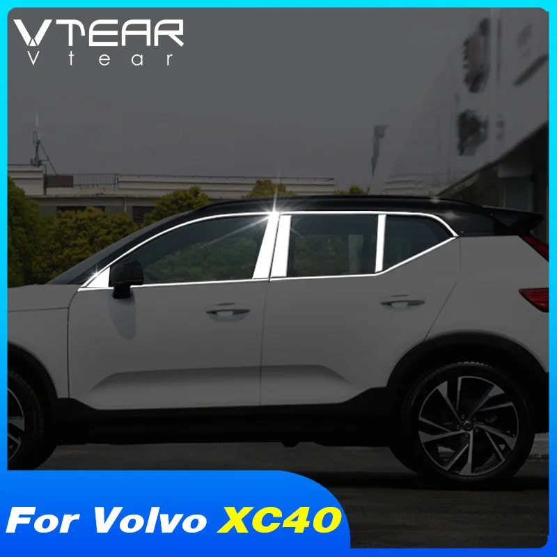 wykończenia okna samochodu Vtear pokrywa ze stali nierdzewnej okno środkowy słupek osłona ramy szczegóły zewnętrzne naklejki akcesoria do