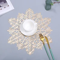 snowflake hollow pvc bronzing coaster table mat for coffee tables tableware cup pads christmas decoration kitchen accessories