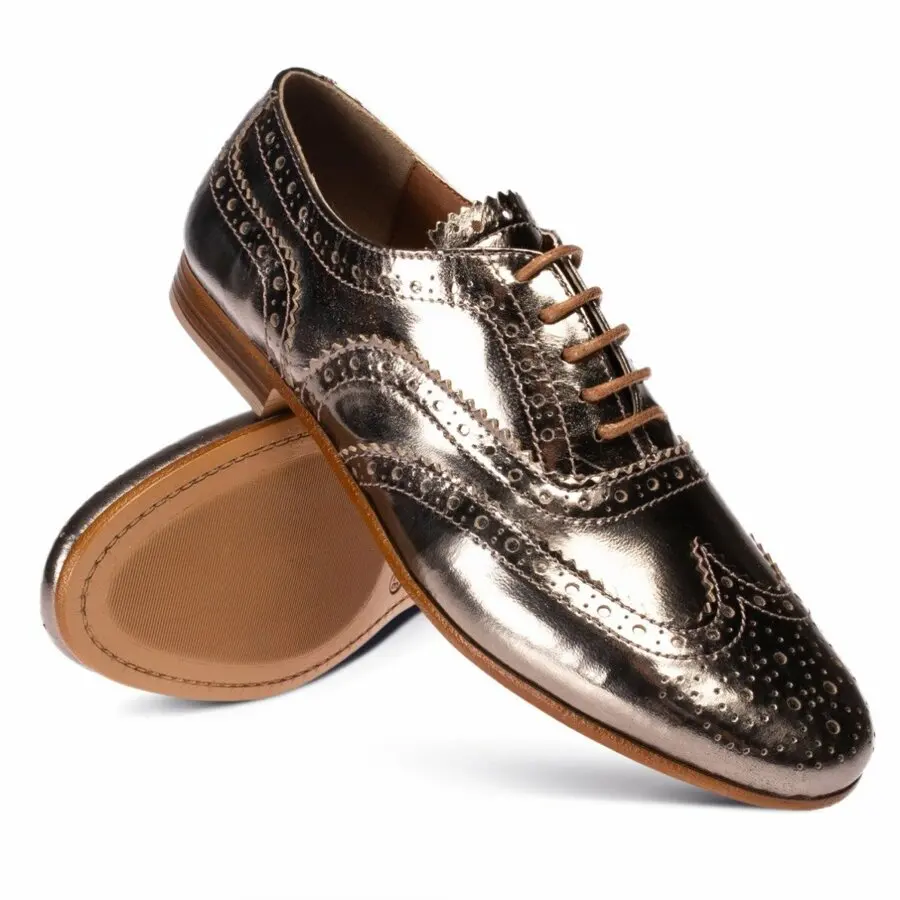 

Women Shoes Deery, Genuine Patent Leather Gold Color Casual Women Shoes