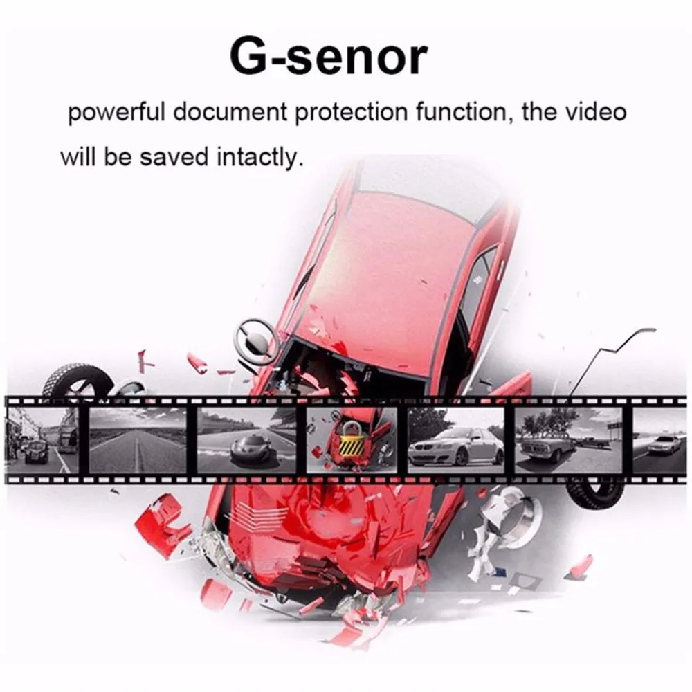 Dash Cam Двойной объектив Видеорегистраторы для автомобилей автомобиля Камера Full HD