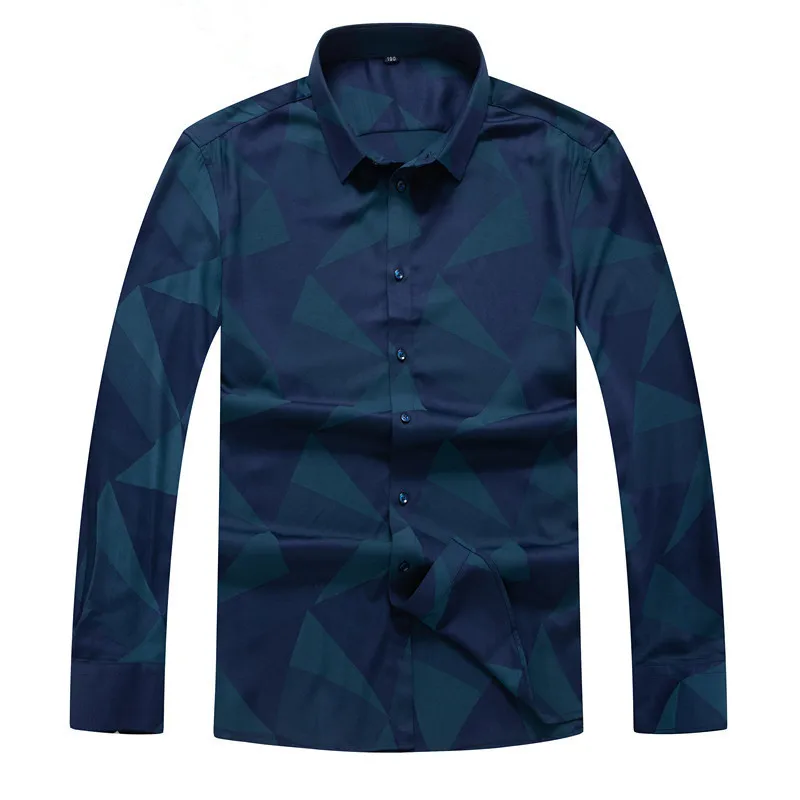 

8XL 7XL plus size Shirt Men Spring Autumn New Arrival Casual Cotton Shirts print Camisa Masculina Plus Size Chemise Homme